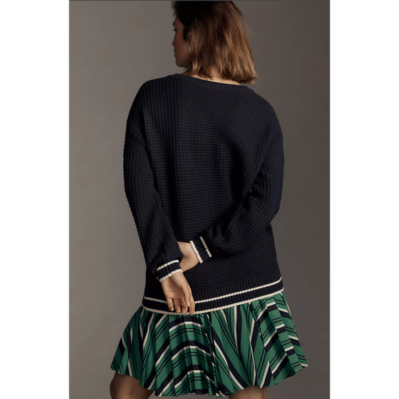 Anthropologie Varsity Twofer Cardigan Sweater - New XL - Picture 2 of 7